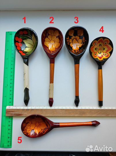 Ложки, солонка, стопка хохлома СССР