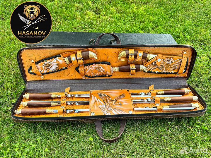 Шашлычный набор для пикника ручной работы