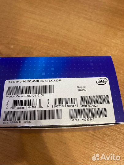 Процессор intel core i3 10100 BOX