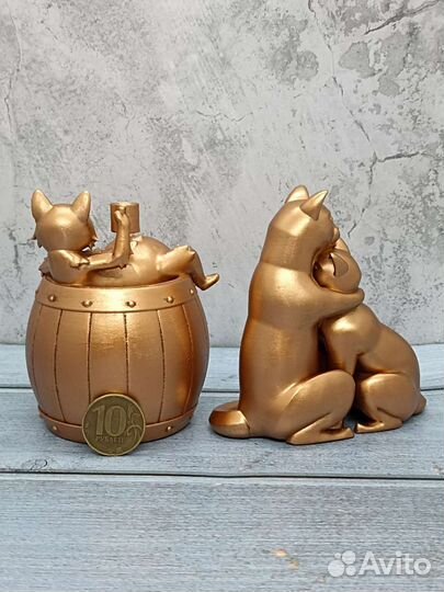 Статуэтка кошка под бронзу