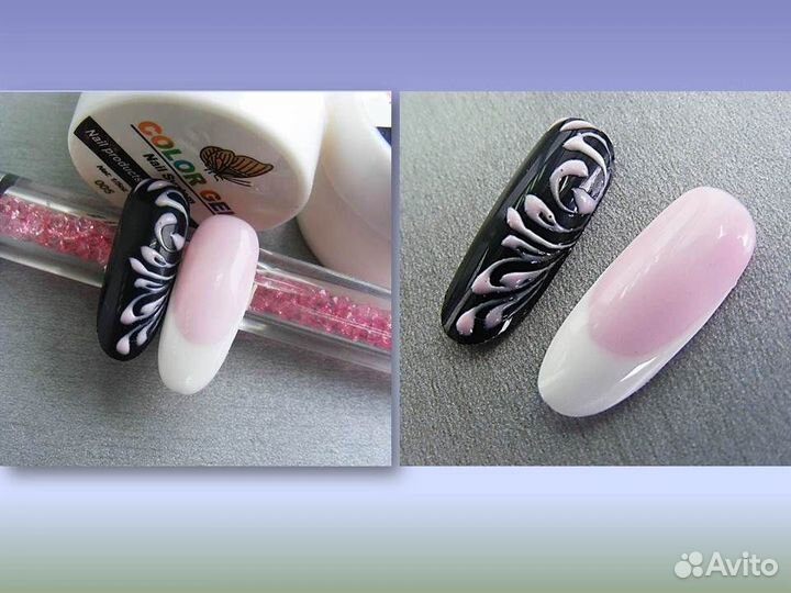 Цветные гели. Набор гель-красок для маникюра 12цв