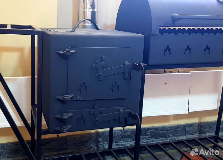 Мангал с печью под казан