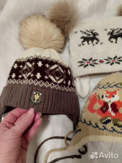 Шапки детские зимние, рюкзак