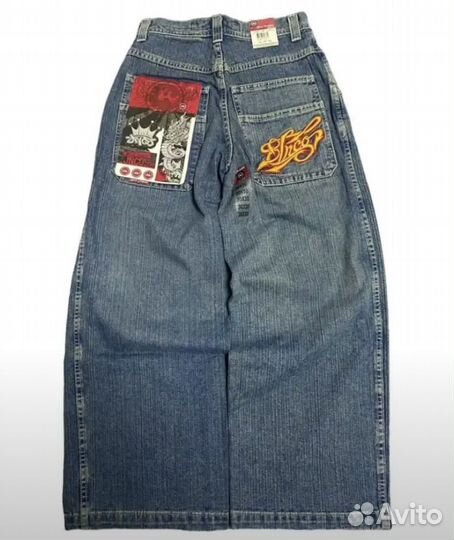 Джинсы широкие jnco синие