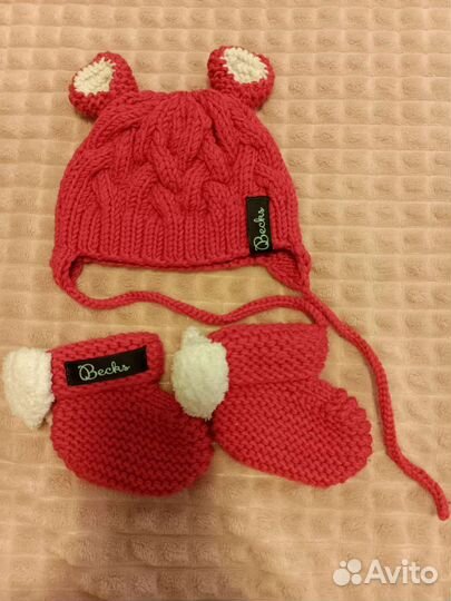 Комплект шапка, пинетки