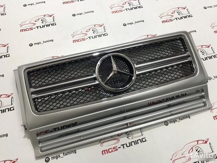 Решетка G-class G63 AMG Серая w463 (Хром звезда)