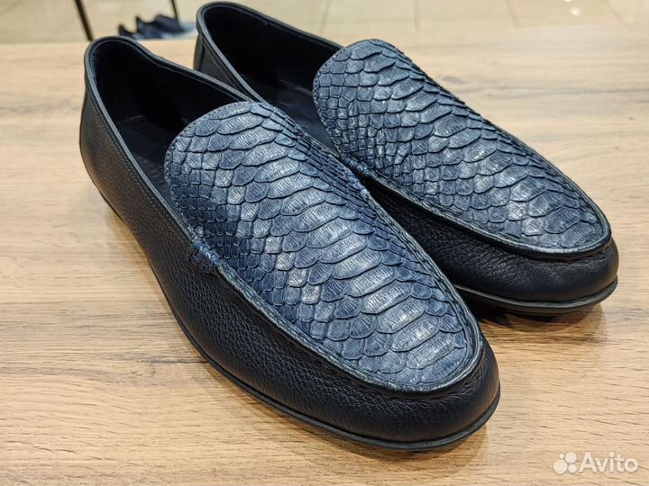 Мокасины мужские из питона и телёнка, 41 размер