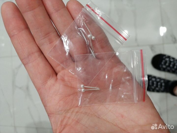 Серьги гвоздики (жемчужинки) для Poppy Parker