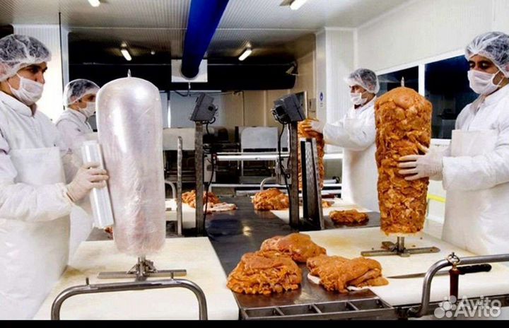 Мясо курицы и говядины для шаурмы