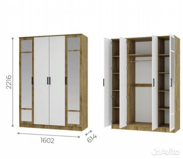 Шкаф Евро 4-х дверный без ящиков