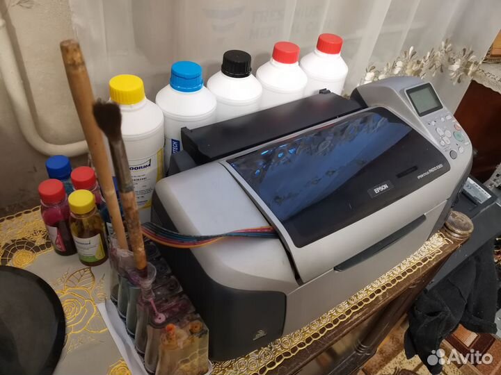 Принтер струйный Epson с снпч и чернилами