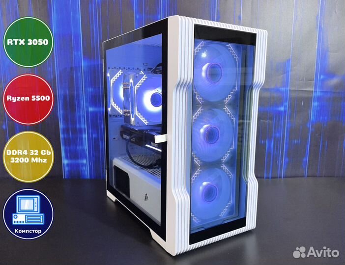 Собранный компьютер AMD5500-RTX3050-32DDR4-DLX-A520