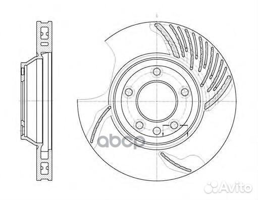Диск торм. пер.вент.350x34 L 5 отв. 6769.10 R