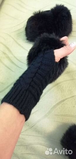 Комплект наушники и митенки