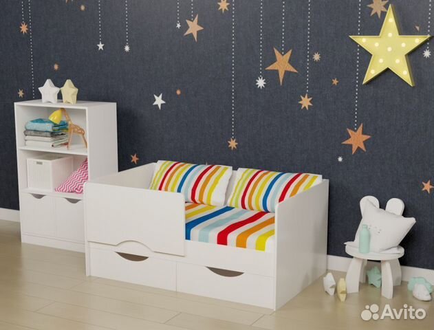 Детская Кровать Малютка 140х80 (цвет: белый)