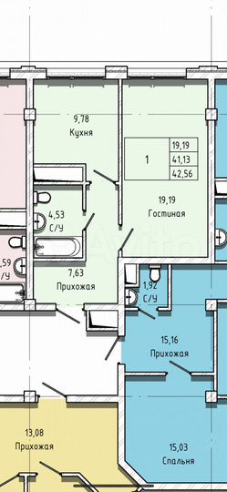 1-к. квартира, 42,6 м², 9/12 эт.