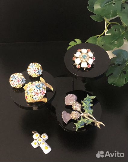 Брошь Винтаж бижутерия винтажная