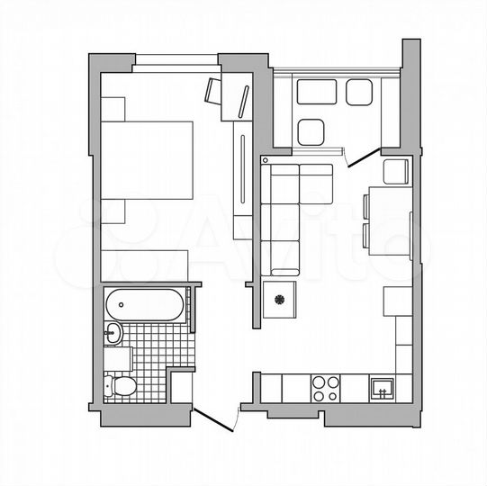 2-к. квартира, 40 м², 12/17 эт.