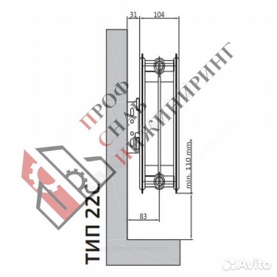 Радиатор стальной панельный Compact C тип 22 300х6