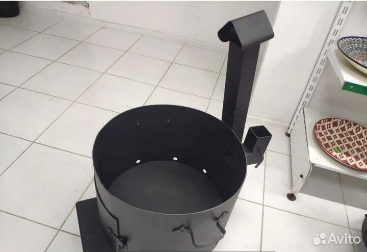 Печь для казана с трубой и дверцей 16л