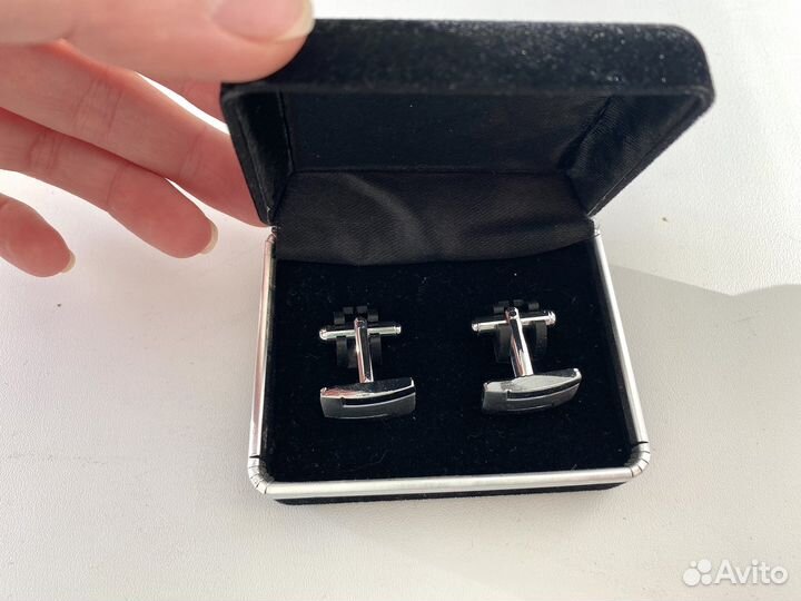 Запонки серебристые мужские