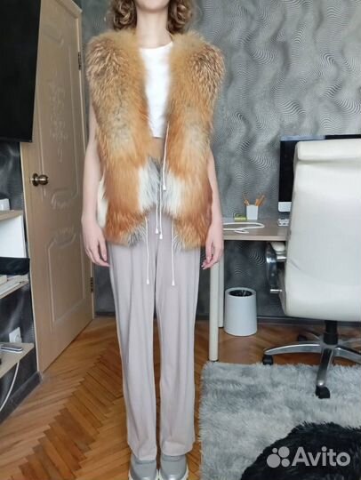 Жилетка / шуба норковая с лисой огневкой