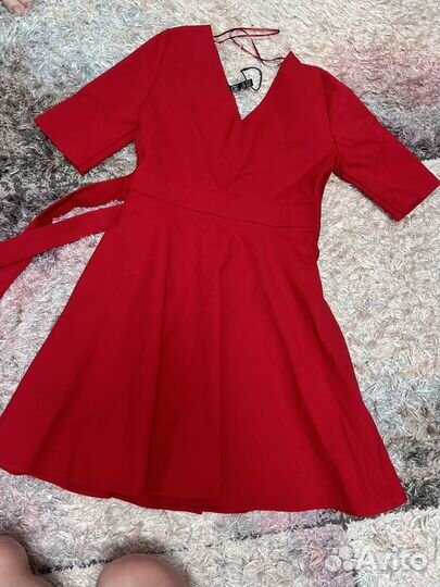 Красное платье Zara xs