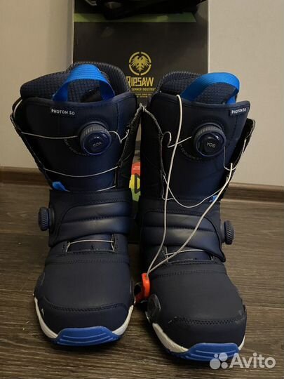 Сноуборд с крепами и ботами burton step on photon