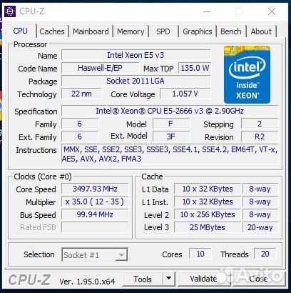 Комплект LGA2011-3 x99 + Xeon 2666v3, 2680v3 DDR4