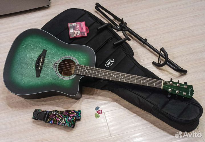 Акустическая Гитара Дредноут (Новая) + Чехол BM