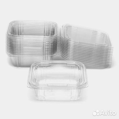 Одноразовый контейнер квадратный 750 мл С крышкой