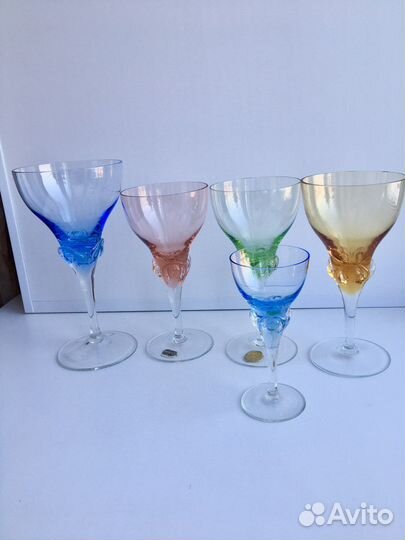 Фужеры Bohemia Zlata Zuzana 1960-е Чехословакия