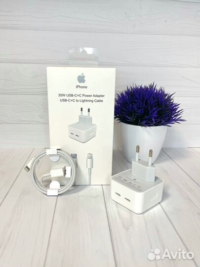 Зарядка на iPhone 2в1