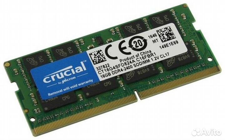 Модуль памяти Crucial DDR4 16гб 2400 для ноутбука