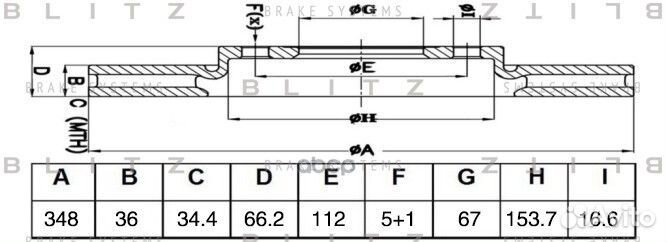 Диск тормозной передний правый BS0485 Blitz