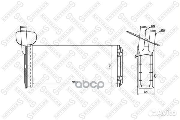 Радиатор печки vw t4 90 без ac Stellox 49 RH0274