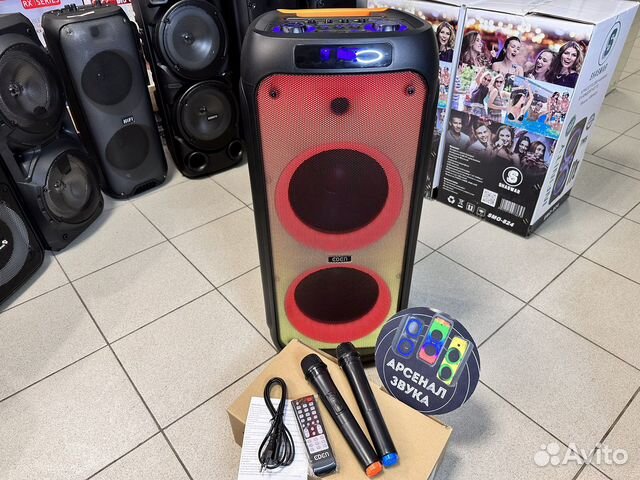 Блютуз колонка мощная 1200W напольная Eden 1016