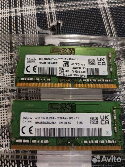 Оперативная память для ноутбука ddr4, 4gb*2 шт