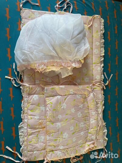 Бортики в детскую кроватку + балдахин