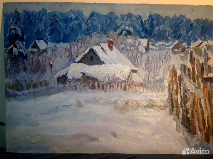 Картина маслом Зима