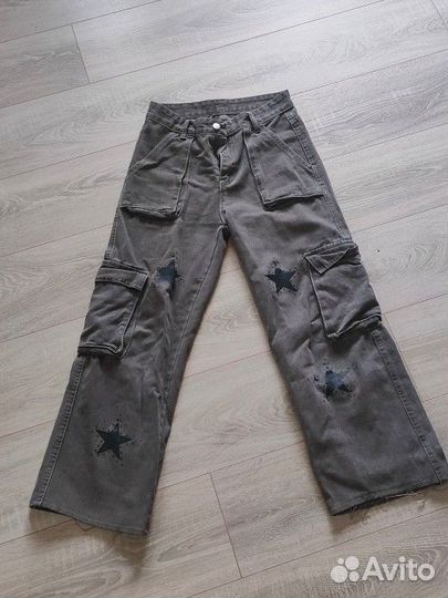 Джинсы y2k со звездами