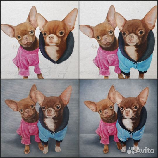 Портрет домашнего питомца маслом на холсте по фото