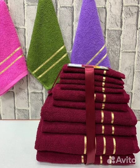 Набор банных махровых полотенец Новые 10в1