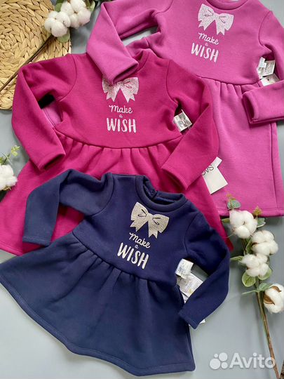 Теплые платья на девочку Италия 74 92 98