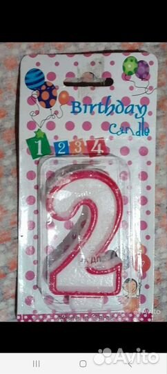 Свеча сувенирная на торт