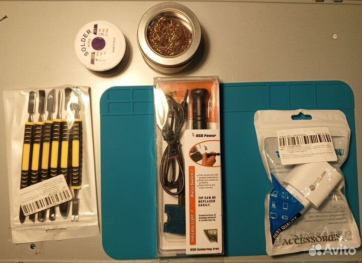 Паяльник USB5В(8Вт) +аксессуары. Обмен на проц