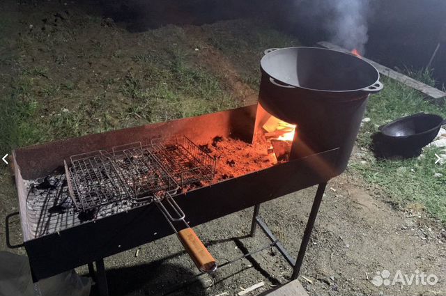 Мангал с очагом под казан 8-10-12 литров