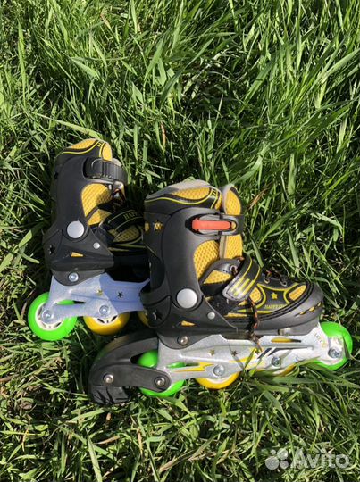 Роликовые коньки детские с защитой размер 30-35