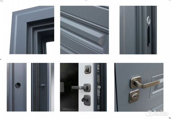 Дверь входная серая металлическая