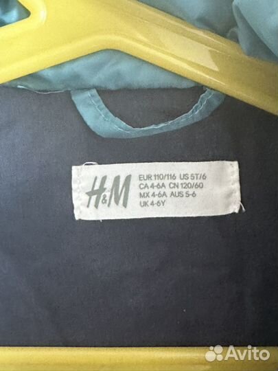 Куртка пуховик детский h&m 110